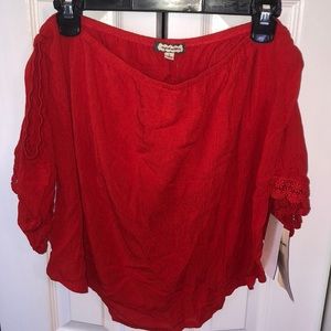 Red Off the Shoulder Top